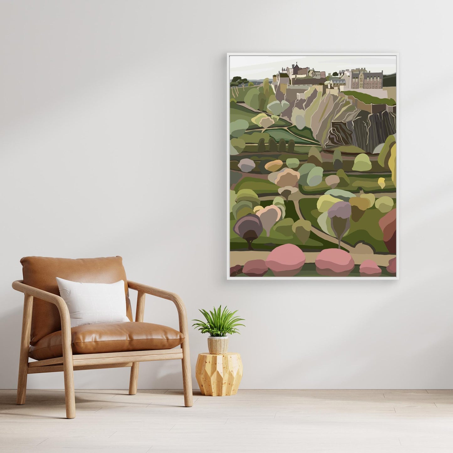 Edinburgh Castle and Princes Street Gardens- large sizes canvas prints, framed or unframed