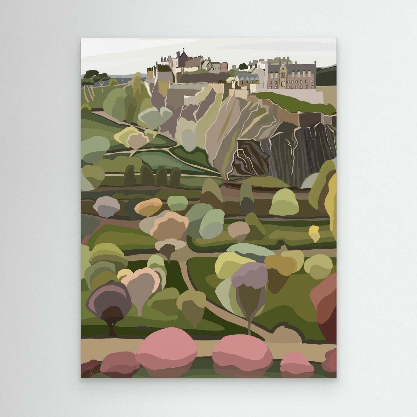 Edinburgh Castle and Princes Street Gardens- large sizes canvas prints, framed or unframed