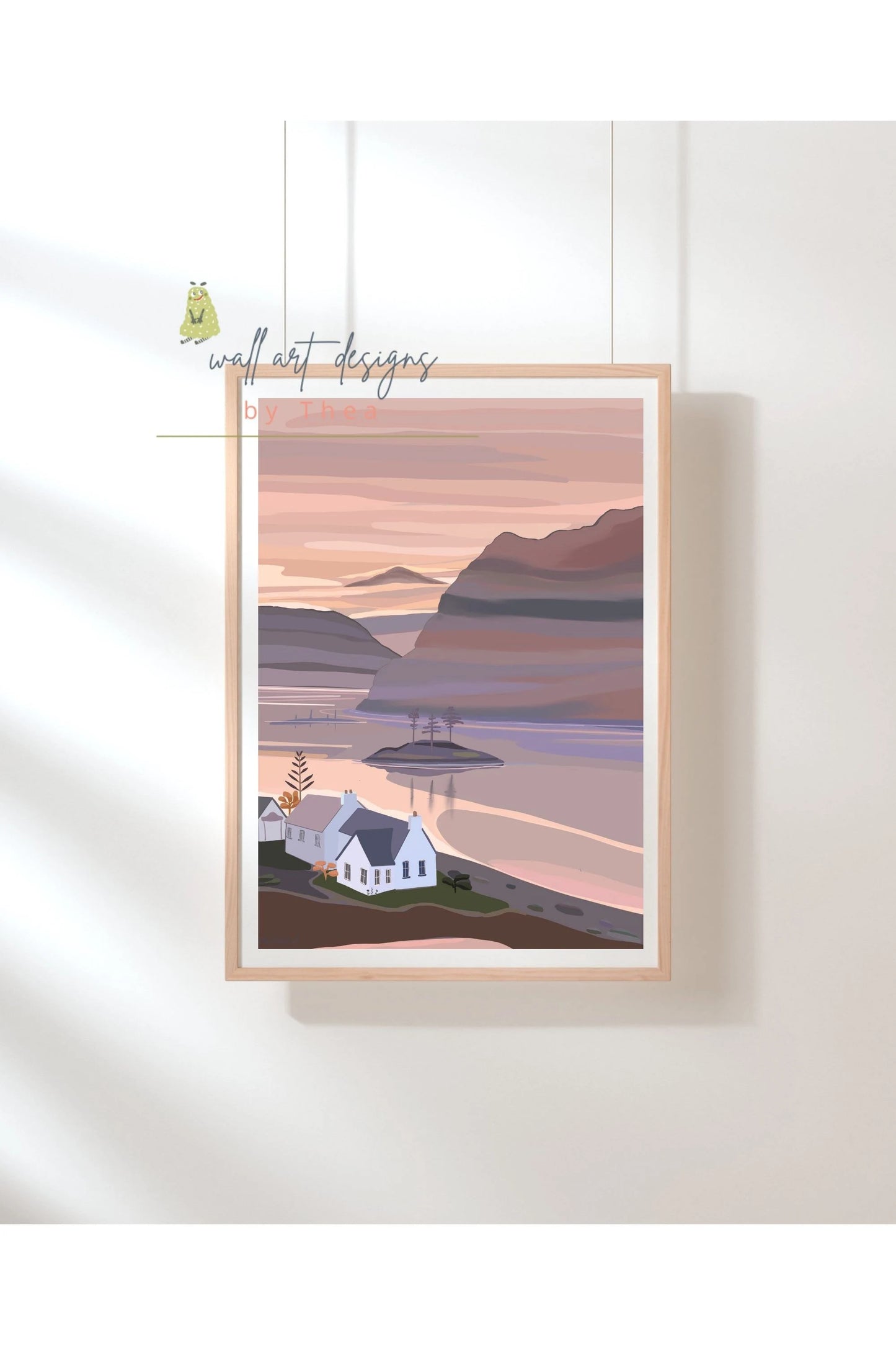 A3 Plockton, Scotland -unframed quality card print. Scottish landmarks