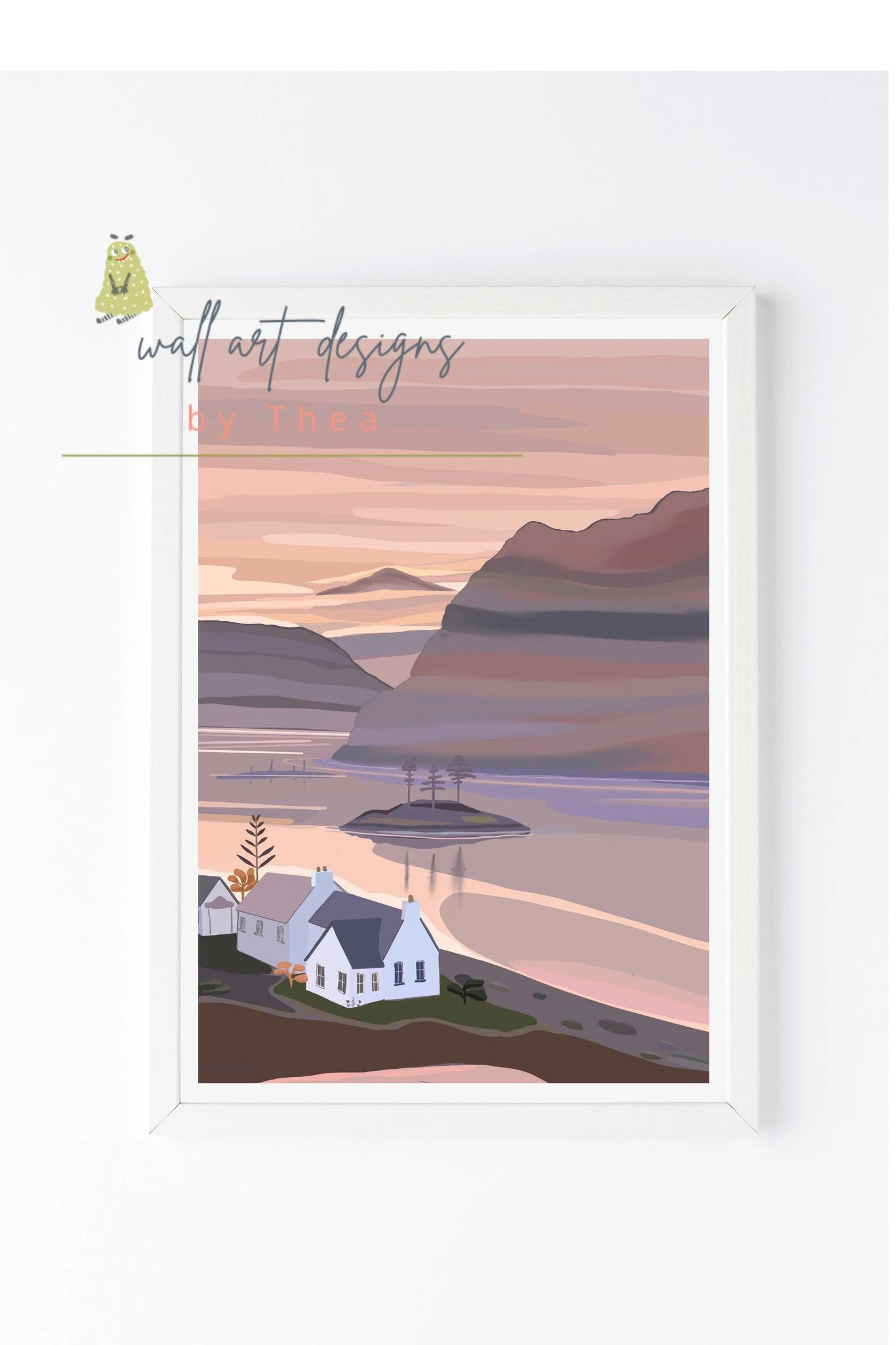 A3 Plockton, Scotland -unframed quality card print. Scottish landmarks