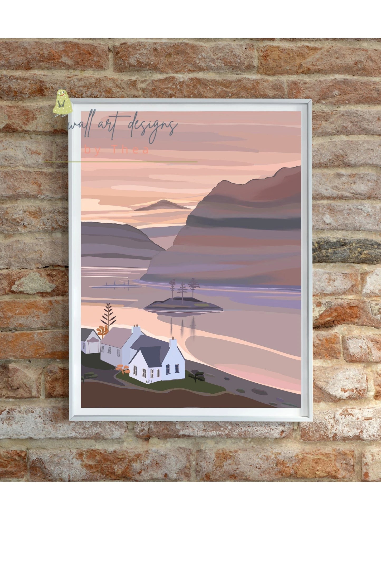 A3 Plockton, Scotland -unframed quality card print. Scottish landmarks