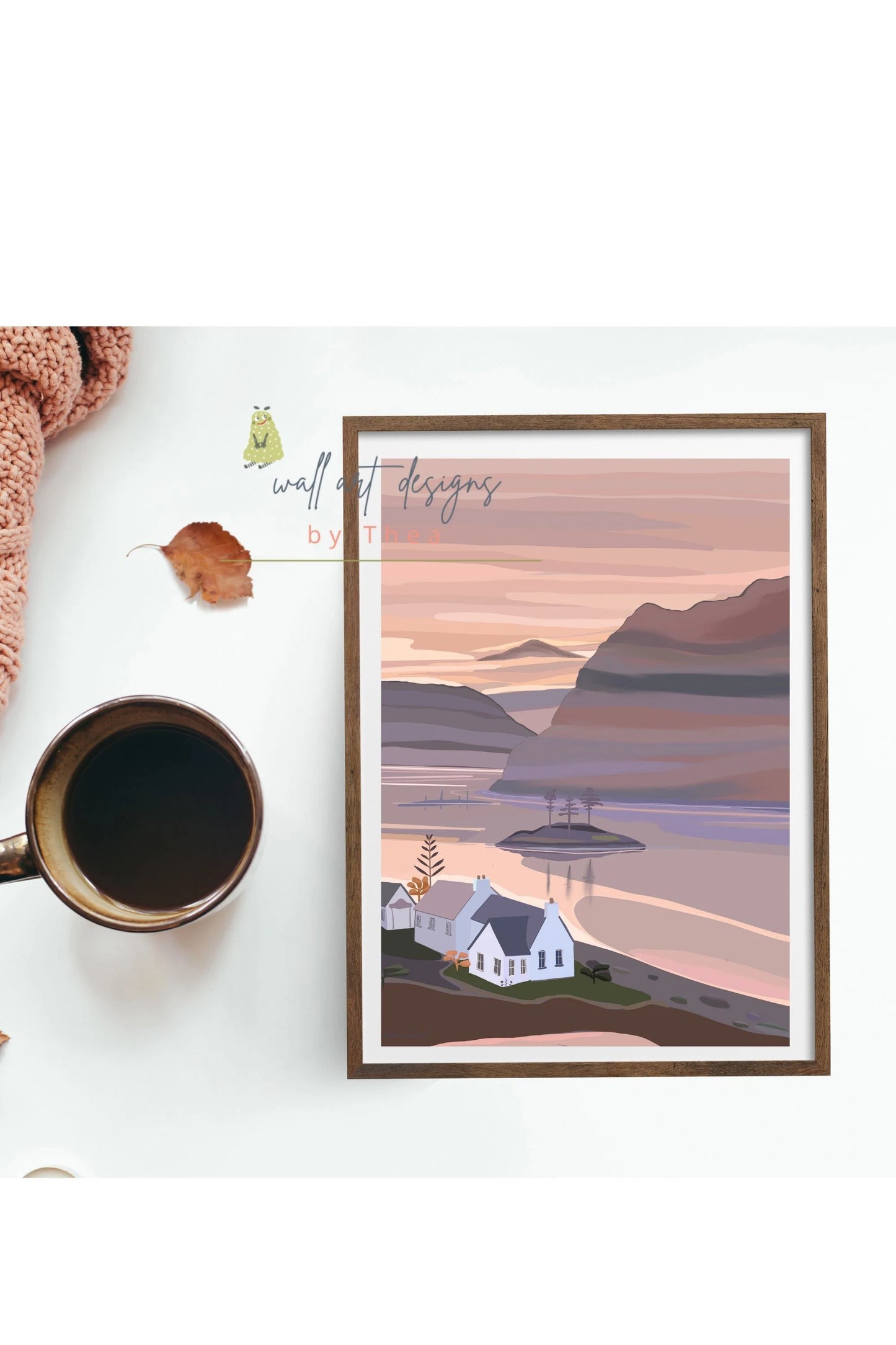 A3 Plockton, Scotland -unframed quality card print. Scottish landmarks