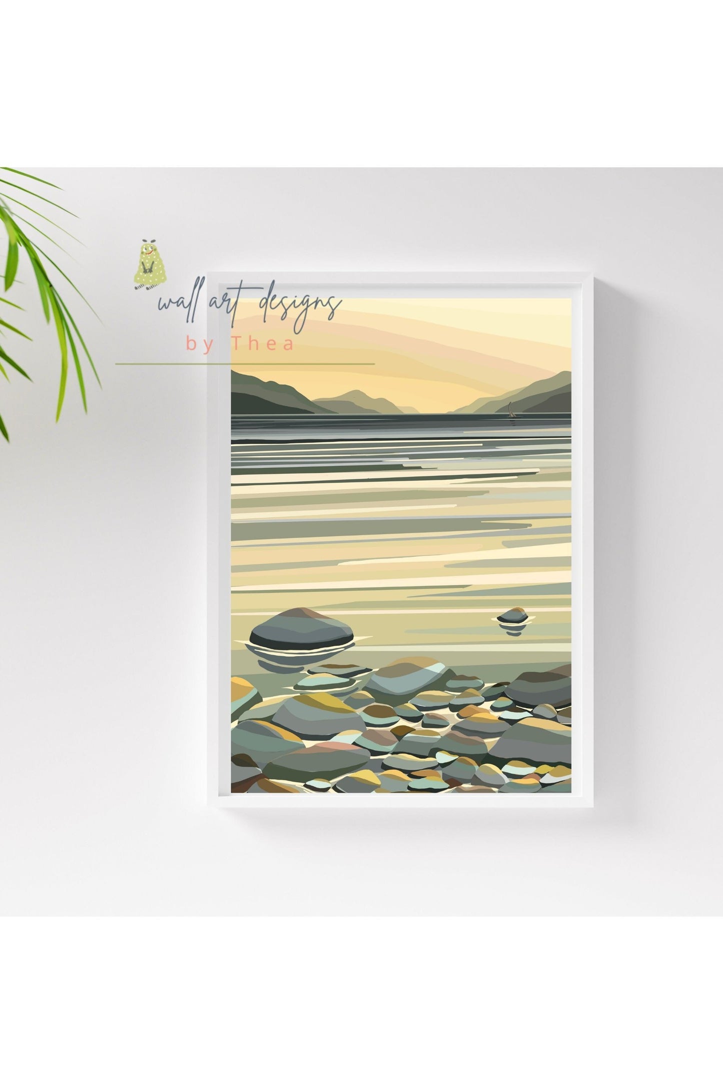 A3 Loch Ness and Nessie, Scotland -unframed quality card print. Scottish landmarks and lochs