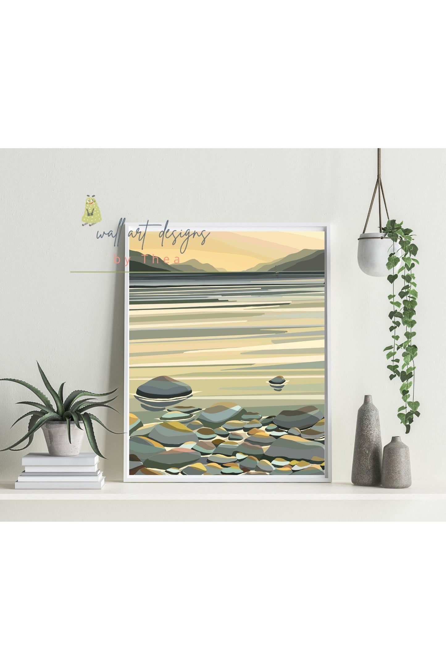 A3 Loch Ness and Nessie, Scotland -unframed quality card print. Scottish landmarks and lochs