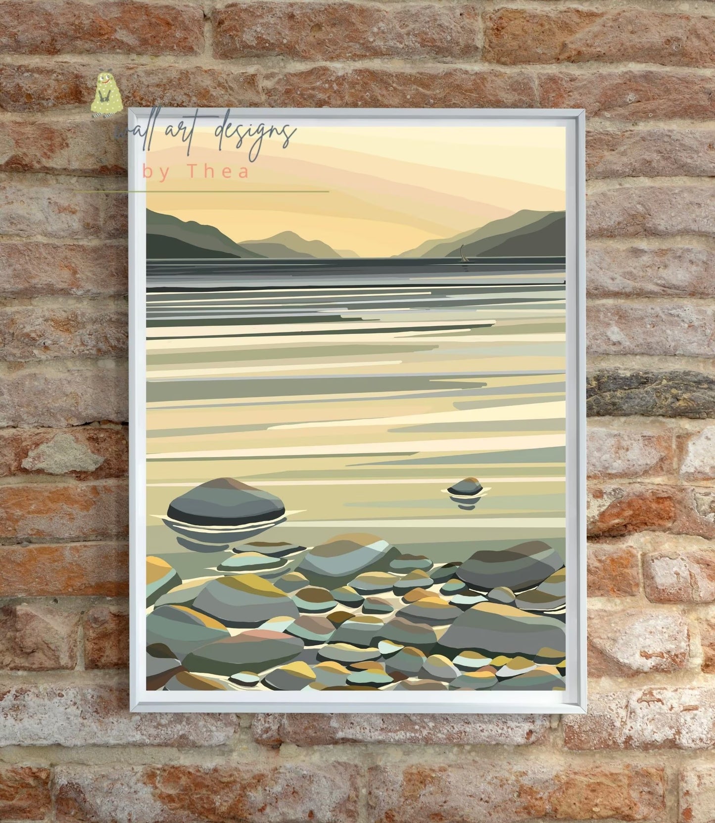 A3 Loch Ness and Nessie, Scotland -unframed quality card print. Scottish landmarks and lochs