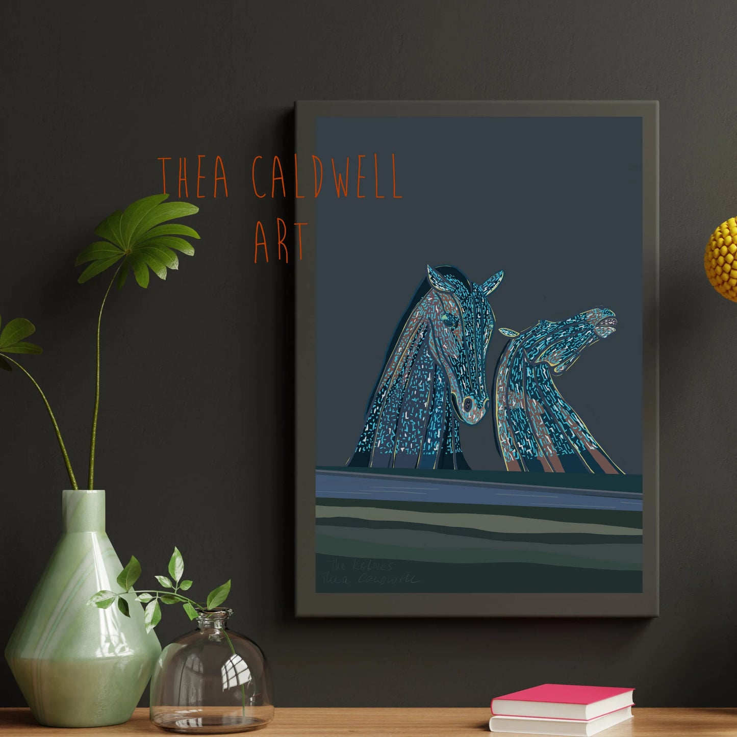 A3 The Kelpies -unframed quality card print. Scottish landmarks