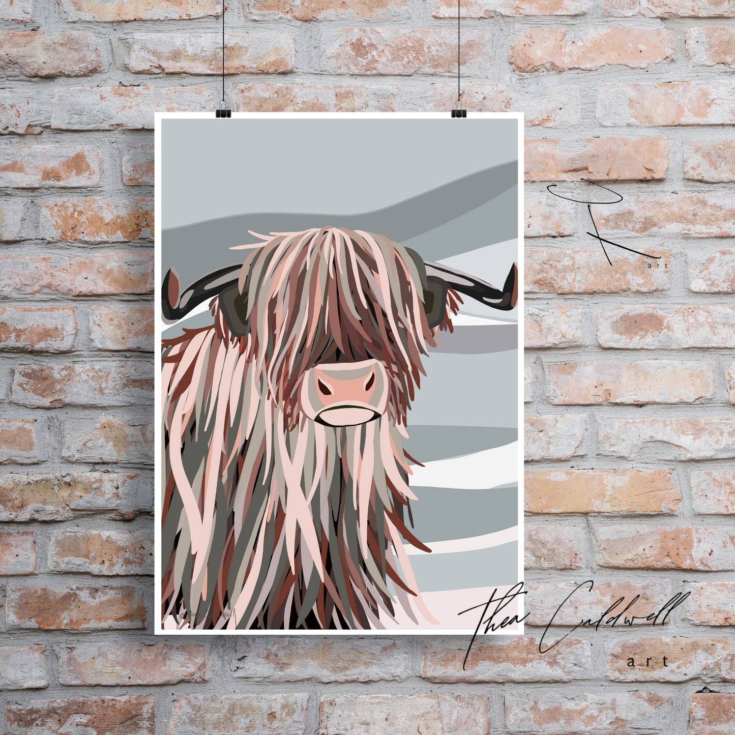 Unframed A3 :: Highland Cow #2 ::  -A3 supreme quality matte archival paper . Scottish landmarks