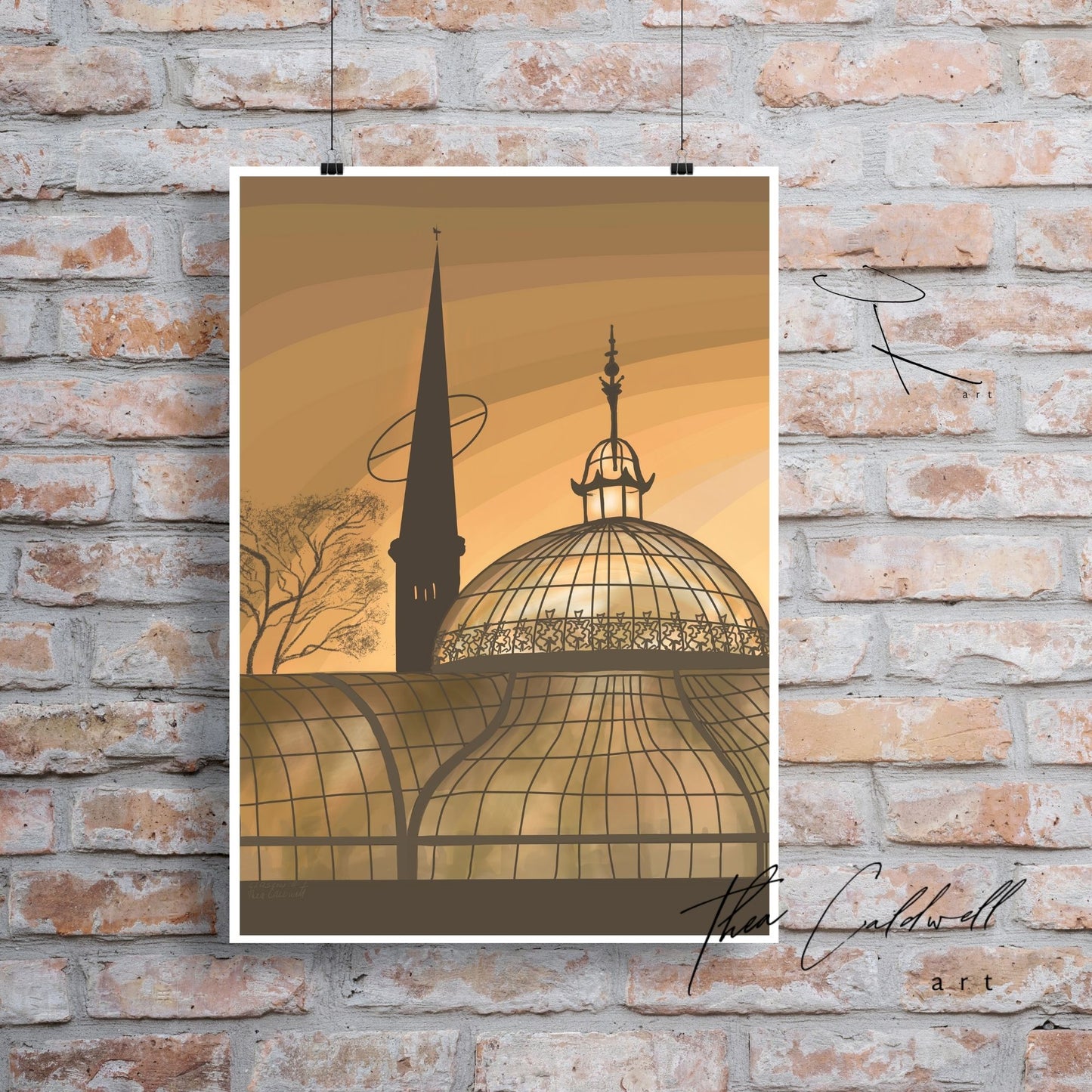 Unframed A3 :: Glasgow - Botanic Gardens ::  -A3 supreme quality matte archival paper . Scottish landmarks