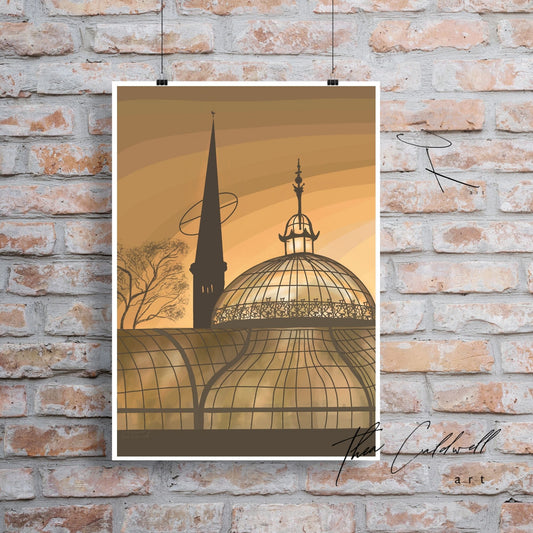 Unframed A3 :: Glasgow - Botanic Gardens ::  -A3 supreme quality matte archival paper . Scottish landmarks