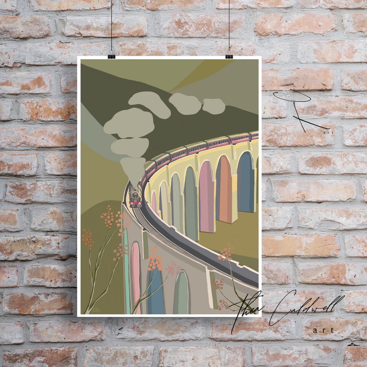 Unframed A3 :: Glenfinnan Viaduct :: Harry Potter train -A3 supreme quality matte archival paper . Scottish landmarks
