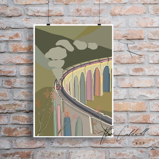 Unframed A3 :: Glenfinnan Viaduct :: Harry Potter train -A3 supreme quality matte archival paper . Scottish landmarks