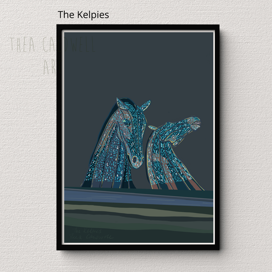 The Kelpies -A3 gallery quality canvas print, framed. Scottish destinations
