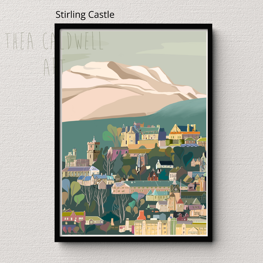 Stirling Castle -A3 gallery quality canvas print, framed. Scottish destinations