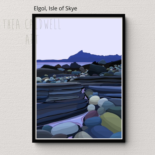 Elgol, Isle of Skye- A3 gallery quality canvas print, framed.