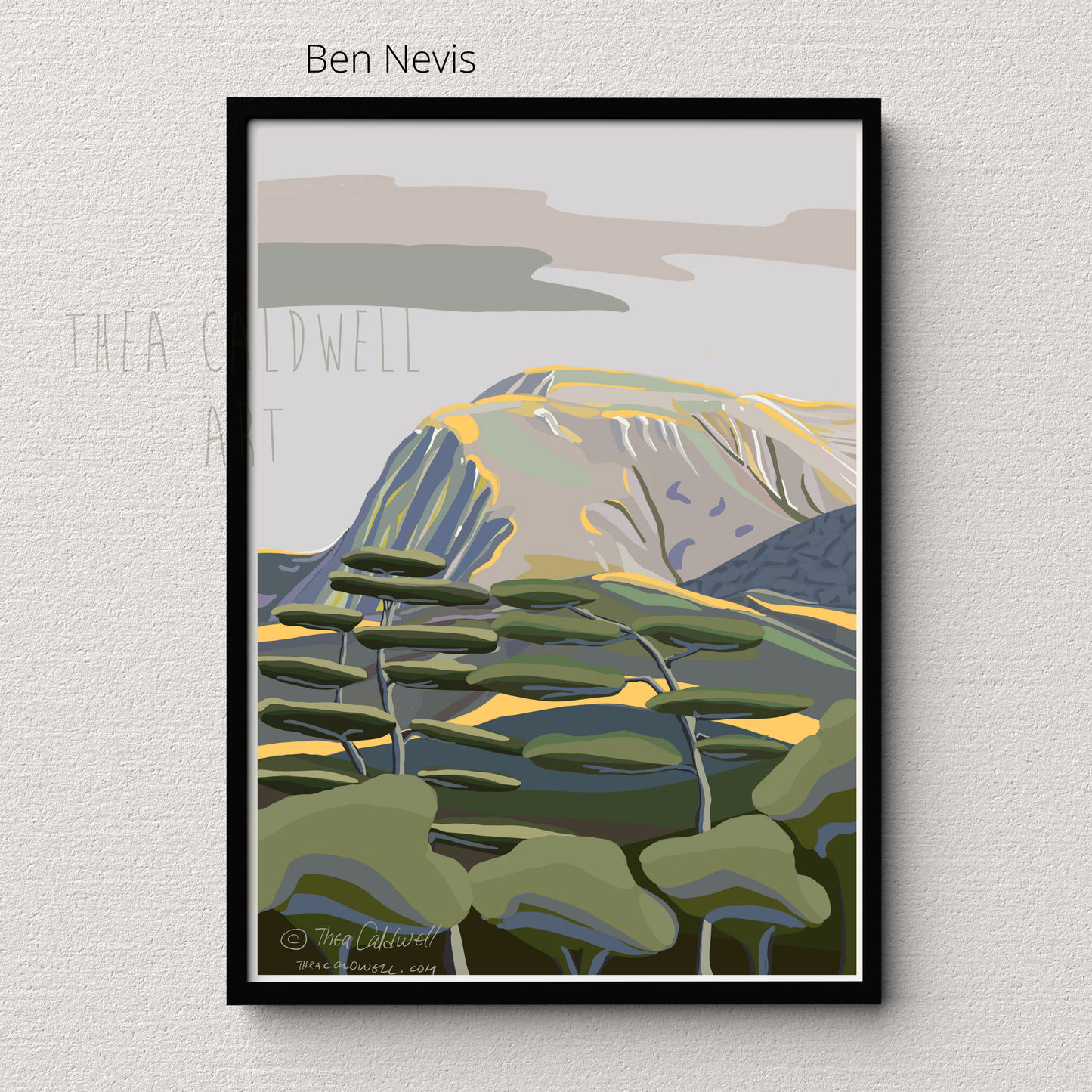 A3 Ben Nevis -unframed quality card print. Scottish landmarks