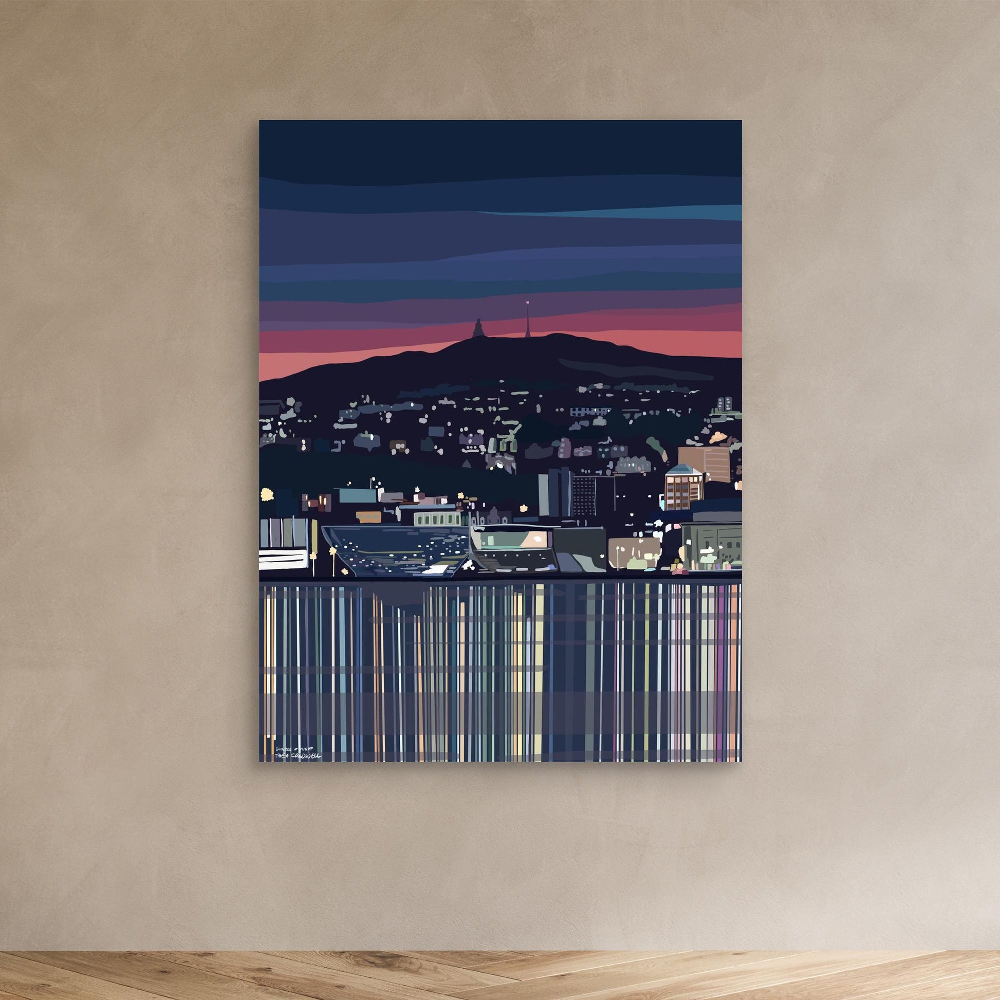 Dundee at Night, Scotland - large sizes canvas prints.